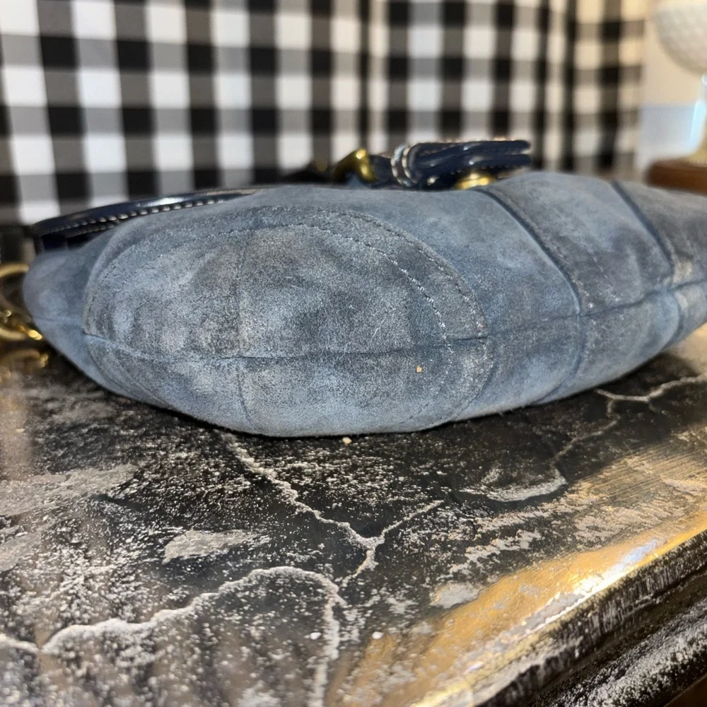 Coach Smokey Blue Suede Soho Crossbody Shoulder Bag 2004 Y2K - Picture 5 of 10